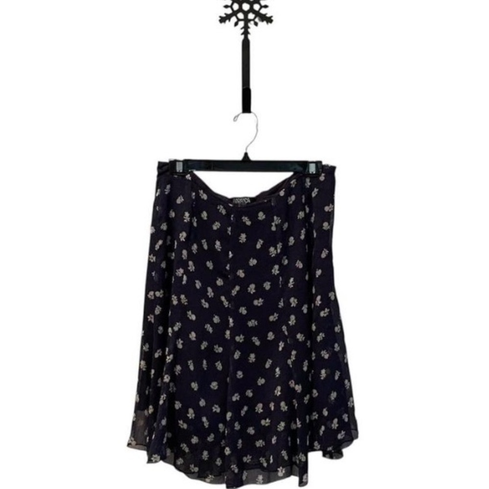 Navy Floral Midi Skirt